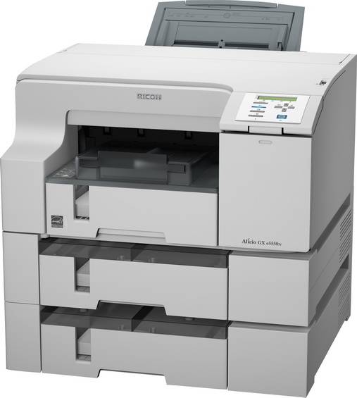 Tlačiareň Ricoh Aficio GX e5500N pre vysokokapacitnú tlač.
