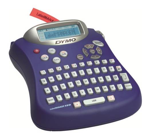 Tlačiareň LabelManager 150 od Dymo s klávesnicou a LCD displejom.