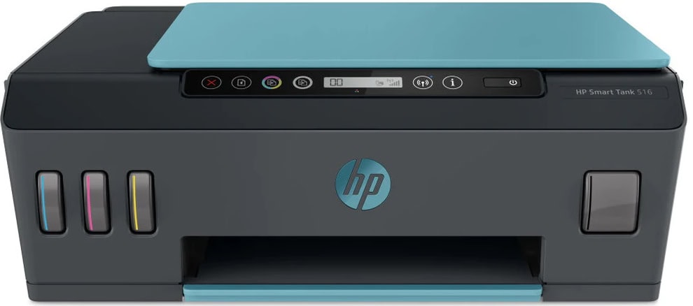 Tlačiareň HP Smart Tank 515 s moderným dizajnom a veľkým zásobníkom na atrament.