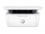 Biela tlačiareň HP LaserJet MFP M140w na stole.