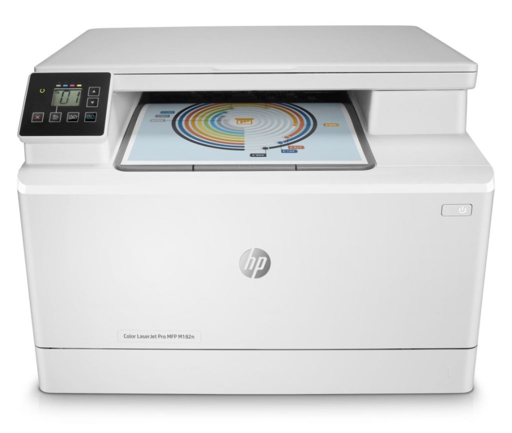 Tlačiareň HP LaserJet Pro MFP M128fn na kancelárske použitie.
