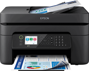 Epson tlačiareň s farebným tlačením a ovládacím panelom.