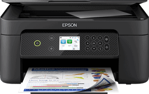 Epson tlačiareň s dotykovým displejom a farebnou tlačou.