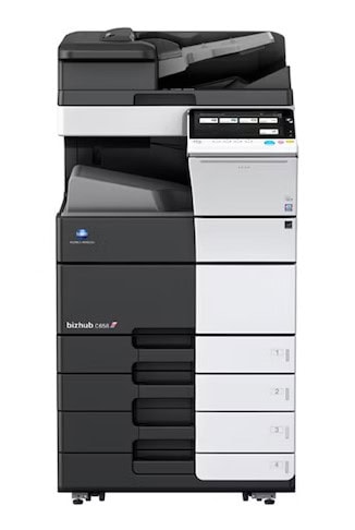 Kancelárska tlačiareň Bizhub C658 s multifunkčnými funkciami.