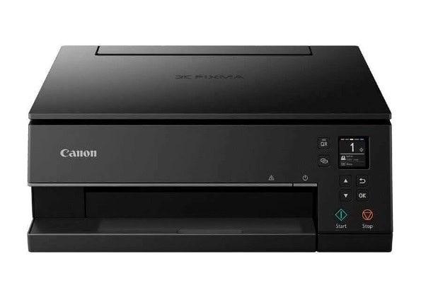 Moderná tlačiareň Canon s dotykovým displejom a Wi-Fi pripojením.