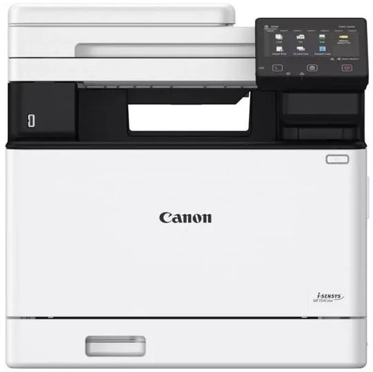 Moderná tlačiareň Canon s dotykovým displejom a multifunkčnými funkciami.