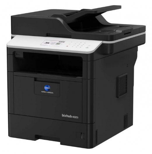 Kompaktná tlačiareň Konica Minolta bizhub 4020i s multifunkčnými funkciami.