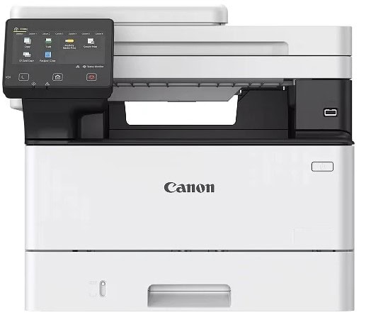 Moderná tlačiareň Canon s dotykovým displejom a multifunkčnými funkciami.