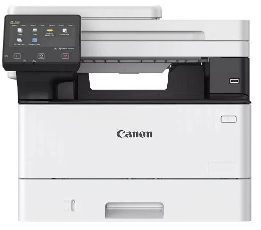 Moderná multifunkčná tlačiareň Canon s dotykovým displejom.
