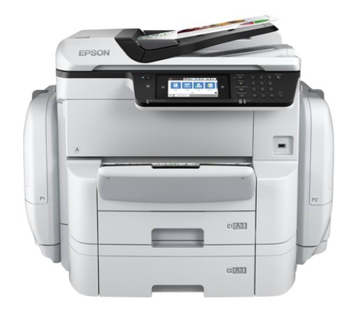 Moderná multifunkčná tlačiareň Epson s dotykovým displejom.