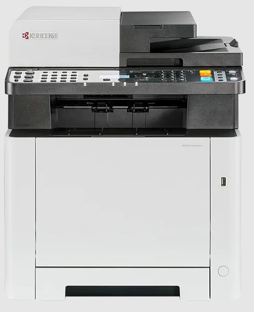 Kancelárska tlačiareň Kyocera s multifunkčnými funkciami.