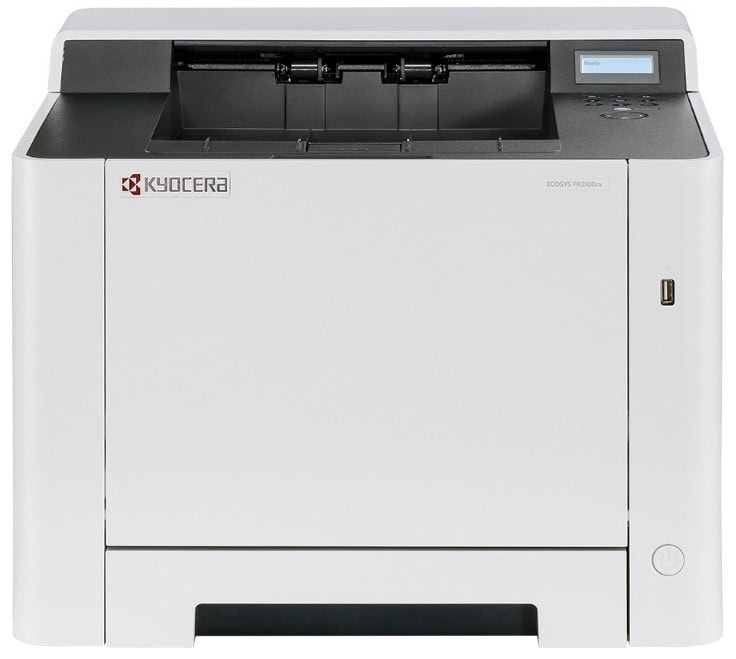 Moderná tlačiareň Kyocera s dotykovým displejom a vysokou kapacitou tlače.