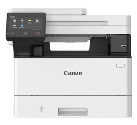 Moderná tlačiareň Canon s dotykovým displejom a multifunkčnými funkciami.