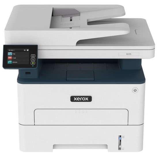 Moderná multifunkčná tlačiareň Xerox B235 s dotykovým displejom.