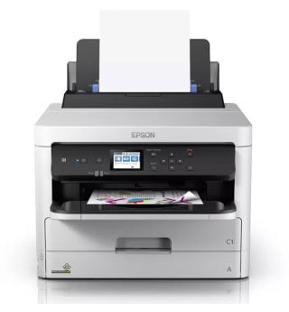Moderná tlačiareň Epson na farebnú tlač s dotykovým displejom.