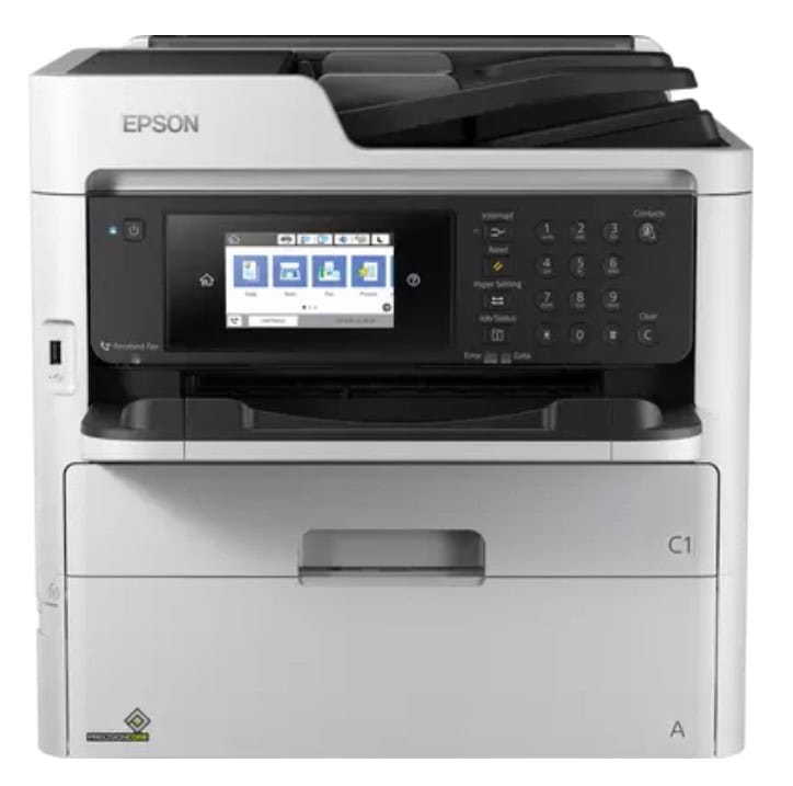 Moderná multifunkčná tlačiareň Epson s dotykovým displejom.