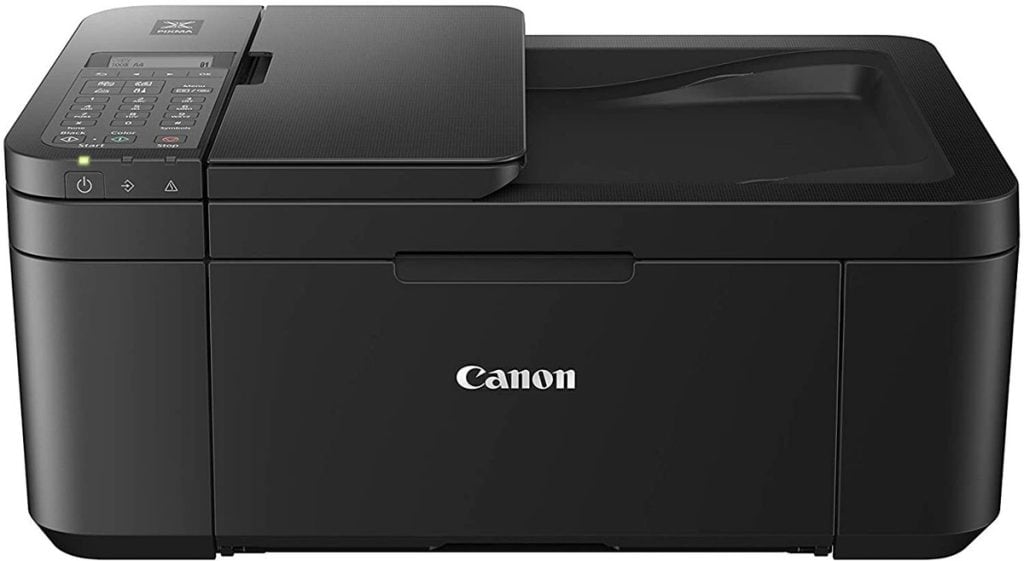 Čiernobiela tlačiareň Canon s multifunkčnými funkciami pre kancelárie.