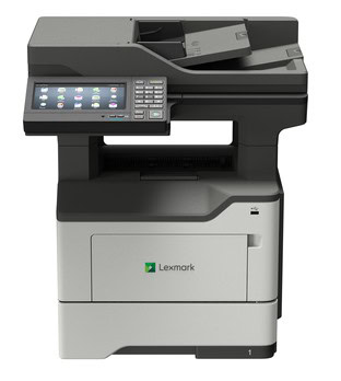 Kancelárska tlačiareň Lexmark s dotykovým displejom a skenerom.