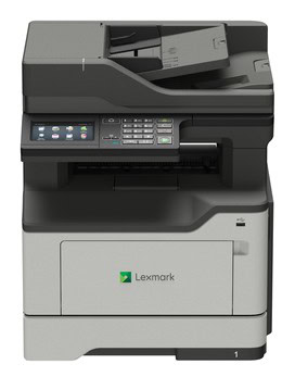Moderná tlačiareň Lexmark s dotykovým displejom a multifunkčnými funkciami.