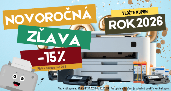 Obrázok s ponukou na zľavu do -40% na toner a náplne do tlačiarní.