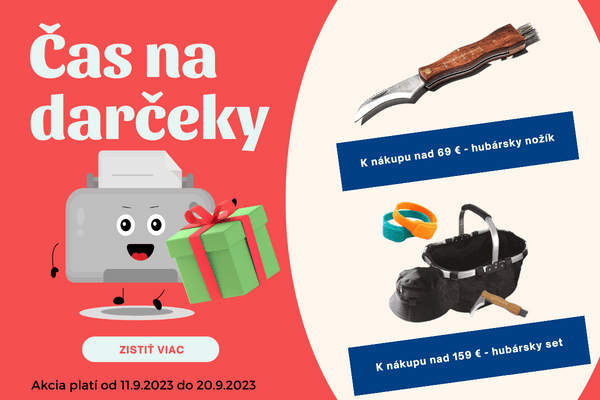 Obrázok s darčekmi a príslušenstvom na tlačiarne, akcia od 11.9.2023 do 20.9.2023.