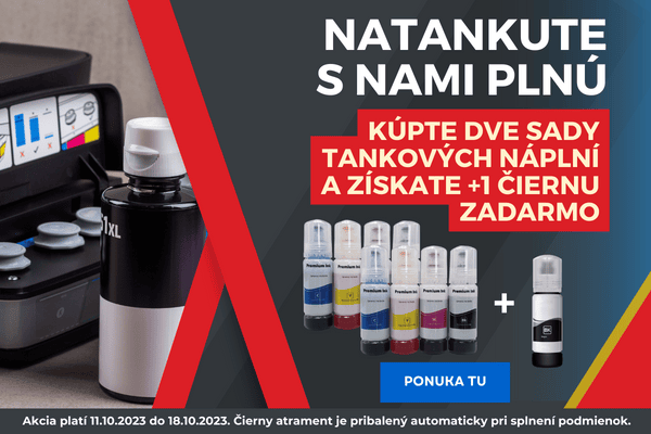 Náplne do tlačiarní s akciou, kupte dve sady a získajte jednu zadarmo.