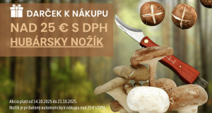 Hubársky nožík a huby na lesnej ceste, darček k nákupu nad 25 €.