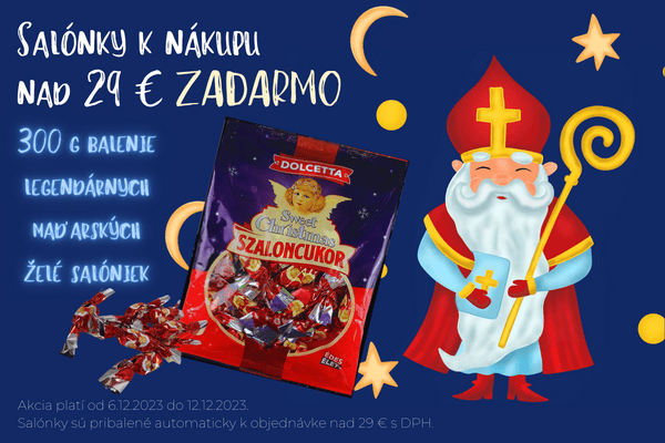 Vianočné sladkosti a darčeky s akciou nad 29 € zadarmo.