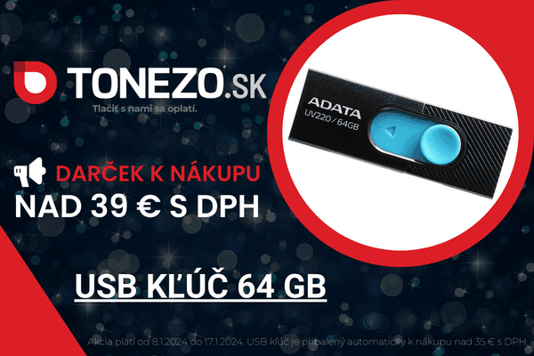 USB kľúč 64 GB s modrým tlačidlom, špeciálna ponuka od Tonezo.sk.