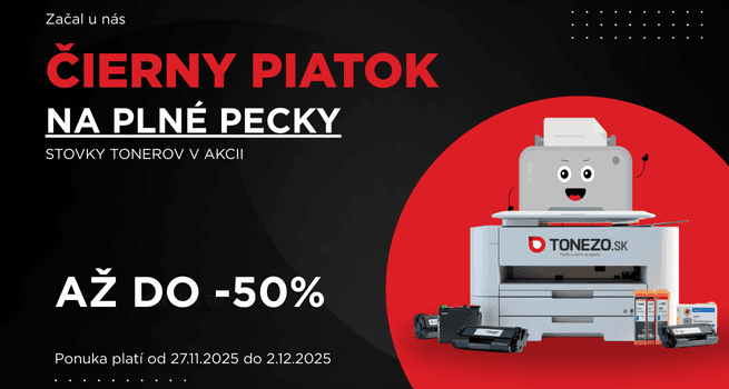 Akcia Čierny piatok na tonerové náplne s zľavami do -50%.