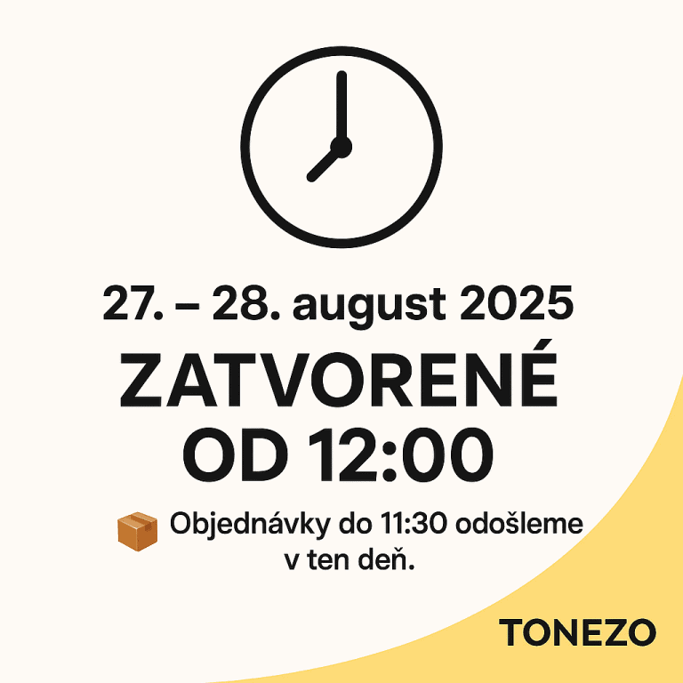 Informácia o zatvorení eshopu Tonezo.sk 27-28.8.2025.