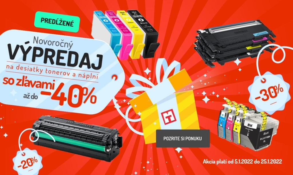 Akcia na tonerové náplne a tonery so zľavami do 40%.