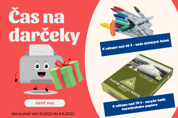 Akcia na darčeky a tlačiarenské náplne od Tonezo.sk.