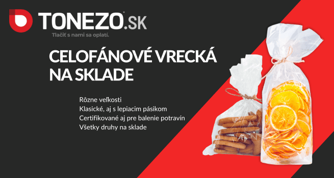 Priehľadné celofánové vrecká na balenie potravín a výrobkov.