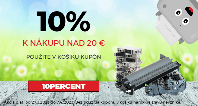 Ponuka 10% zľavy na toner a náplne do tlačiarní s darčekom.