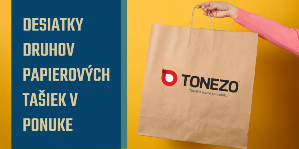Ekologické papierové tašky s logom Tonezo na predaj.