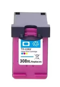 Farebný toner 308XL pre tlačiarne s náhradnou náplňou.
