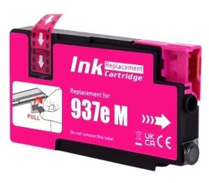 Náhradný toner pre tlačiarne 937e M v ružovej farbe.