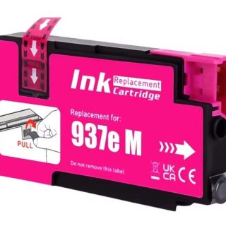 Náhradný toner pre tlačiarne 937e M v ružovej farbe.