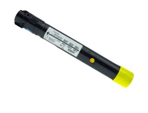 Toner do tlačiarne s čiernou a žltou krytkou, kompatibilný s rôznymi modelmi.