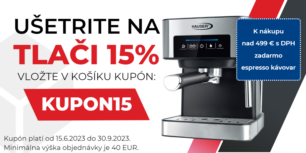 Zľava 15% a kávovar k nákupu