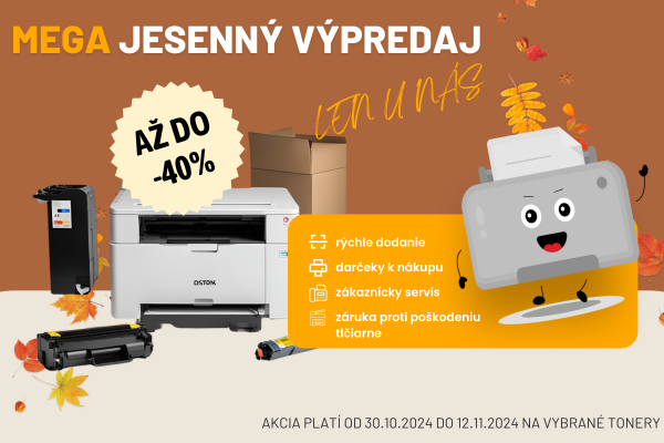 Mega výpredaj až do -40% na tonery a atramentové náplne